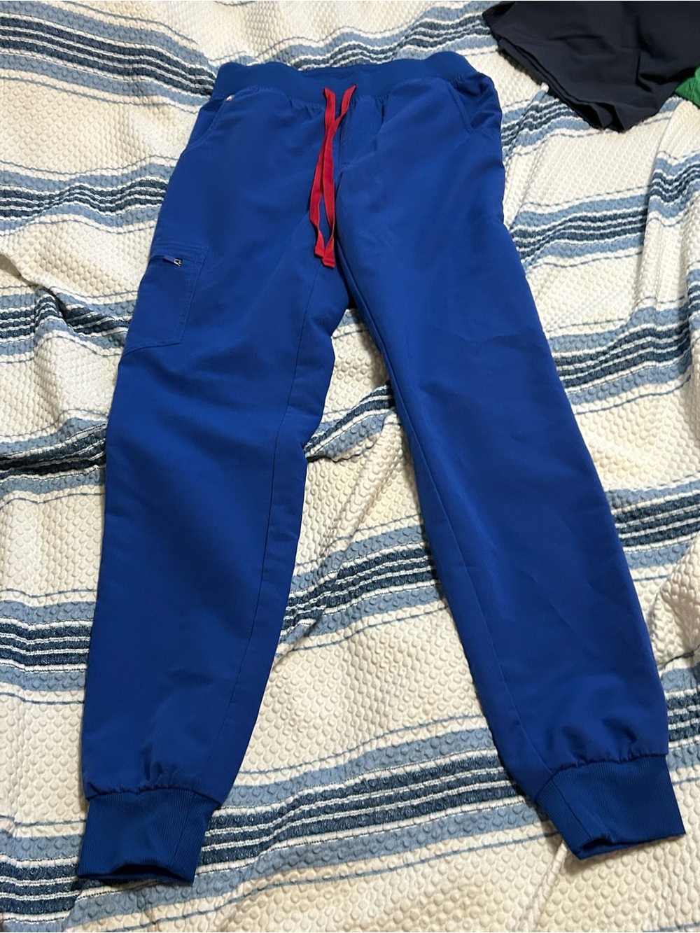 Figs Winning Blue Jogger Pants with Red Drawstring